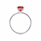 LULU - Princess Ruby 18k White Gold Petite Solitaire Ring Engagement Ring Lily Arkwright