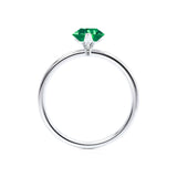 LULU - Pear Emerald 18k White Gold Petite Solitaire Ring Engagement Ring Lily Arkwright