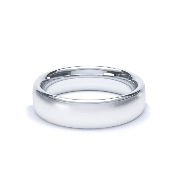 - Oval Profile Satin Wedding Ring 9k White Gold Wedding Bands Lily Arkwright