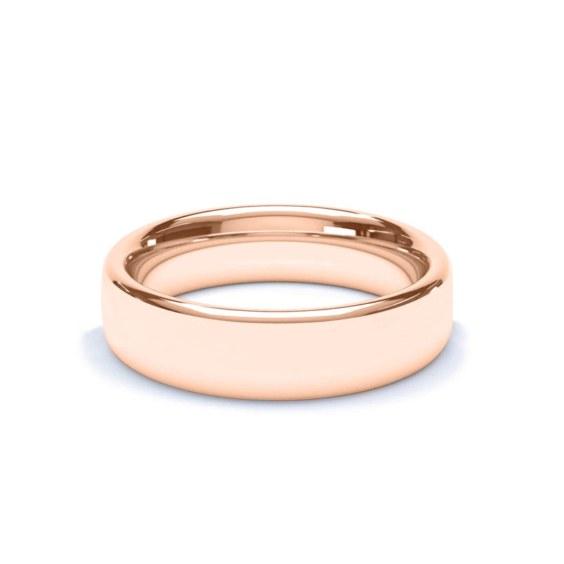 - Oval Profile Wedding Ring 9k Rose Gold Wedding Bands Lily Arkwright
