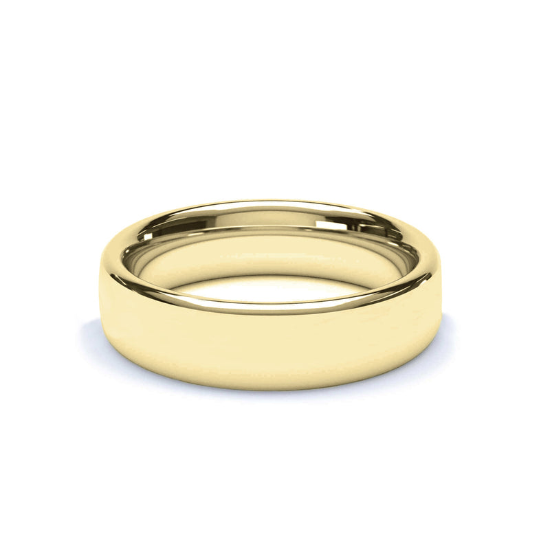 Plain Wedding Band Regular Oval Profile 18k Yellow Gold Wedding Bands Lily Arkwright