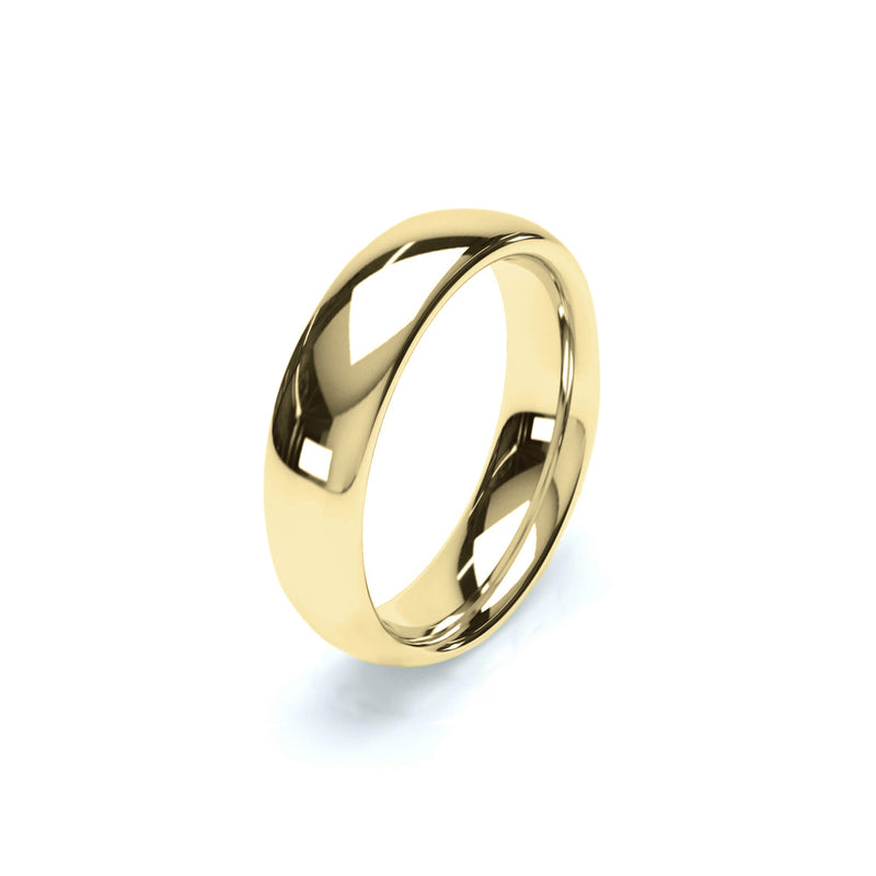 Plain Wedding Band Regular Oval Profile 18k Yellow Gold Wedding Bands Lily Arkwright