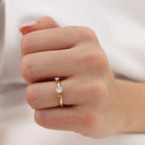 JULIET - Round Natural Diamond 18k Yellow Gold Solitaire Ring