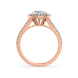 AMELIA - Round Lab Diamond 18k Rose Gold Halo Ring Engagement Ring Lily Arkwright