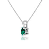 AURORA - Round Emerald 18k White Gold Solitaire Pendant Pendant Lily Arkwright