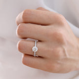 CATALINA - Round Natural Diamond 18k Rose Gold Shoulder Set Ring