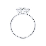 COMET - Toi Et Moi Diamond Emerald & Pear Cut Ring 18k White Gold Engagement Ring Lily Arkwright