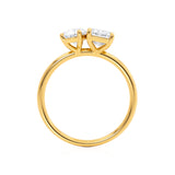 COMET - Toi Et Moi Diamond Emerald & Pear Cut Ring 18k Yellow Gold Engagement Ring Lily Arkwright