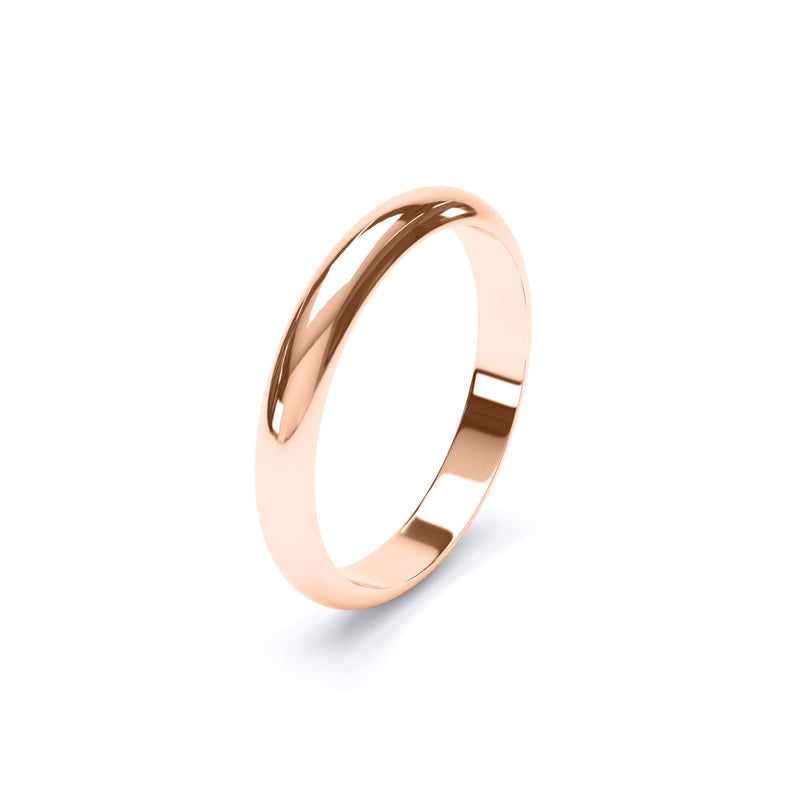 - D Shape Wedding Ring 18k Rose Gold Wedding Bands Lily Arkwright