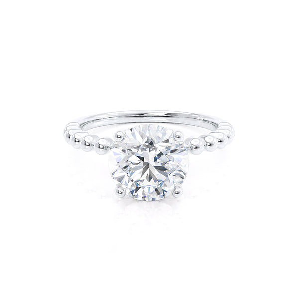 JULANE - Bubble & Bead Solitaire Natural Diamond Engagement Ring 18k White Gold Lily Arkwright