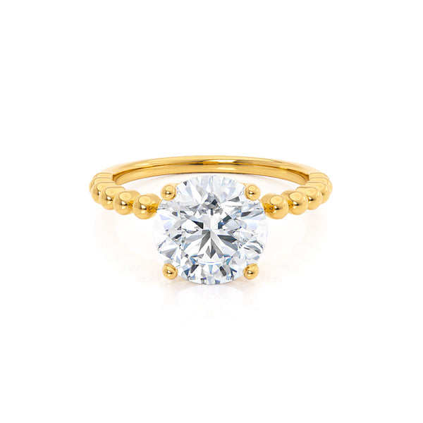 JULANE - Bubble & Bead Solitaire Natural Diamond Engagement Ring 18k Yellow Gold Lily Arkwright