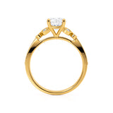 LILIANA - Round Lab Diamond 18k Yellow Gold Shoulder Set Ring