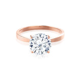 LOTTIE - Round Natural Diamond 4 Claw Solitaire 18k Rose Gold