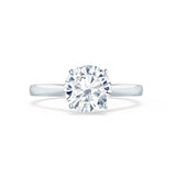 ELENA - Round Lab Diamond Solitaire 18k White Gold Cathedral Ring Engagement Ring Lily Arkwright