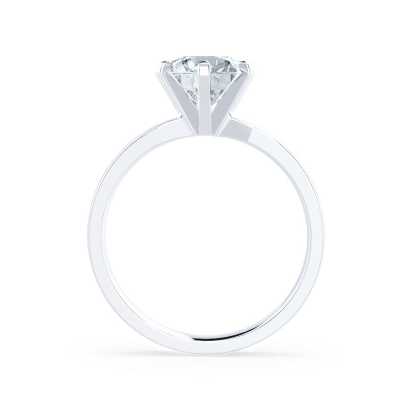 JULIET - Round Natural Diamond 18k White Gold Solitaire Ring Engagement Ring Lily Arkwright