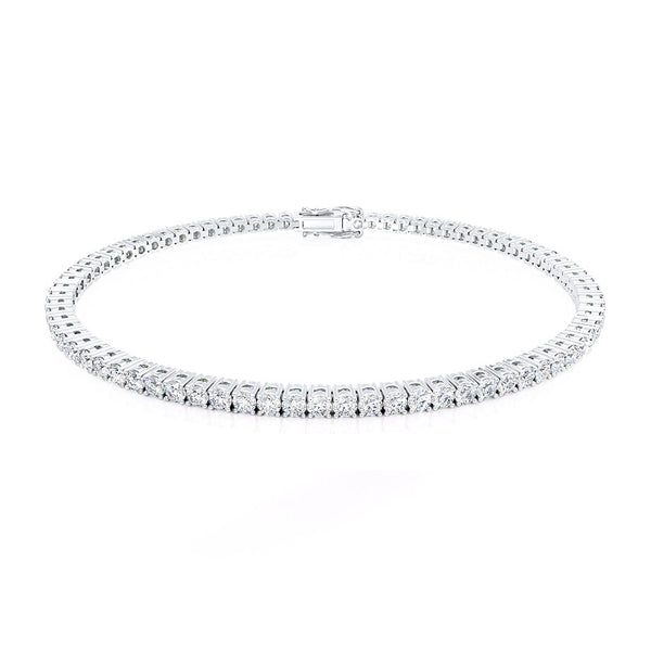 MONACO - 3 Total Carat Lab Diamond Tennis Bracelet 18k White Gold Bracelet Lily Arkwright