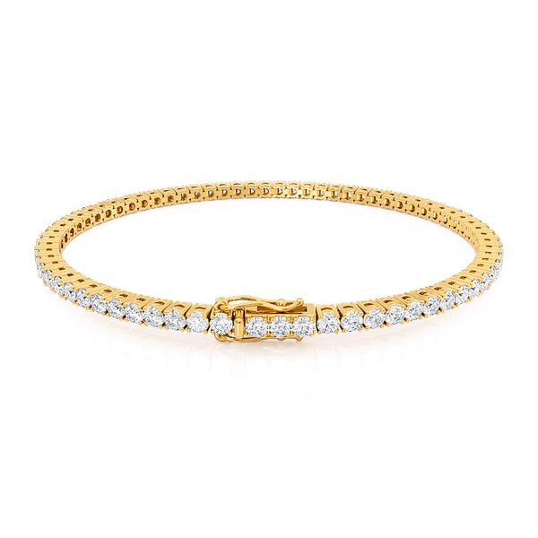 MONACO - 4 Total Carat Lab Diamond Tennis Bracelet 18k Yellow Gold Bracelet Lily Arkwright