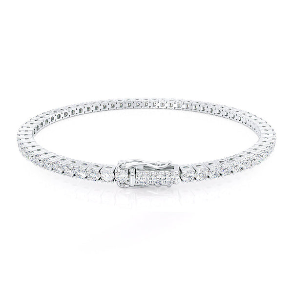 MONACO - 5 Total Carat Lab Diamond Tennis Bracelet 18k White Gold Bracelet Lily Arkwright