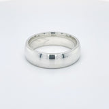 - D Shape Satin Polish Wedding Ring 18k White Gold