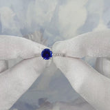 GISELLE - Chatham® Aqua Spinel & Diamond 18k White Gold Ring