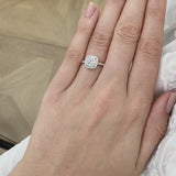 BLUSH - Round Natural Diamond 18k White Gold Petite Halo Ring