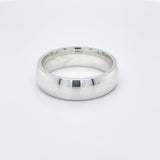 - D Shape Satin Polish Wedding Ring 9k White Gold