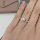 AMELIA - Round Lab Diamond 18k Rose Gold Halo Ring