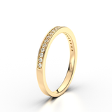 HARPER - Round Moissanite 18k Yellow Gold Channel Set Eternity Band Eternity Lily Arkwright