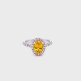 ROSA - Chatham® Yellow Sapphire & Diamond 18K White Gold Halo