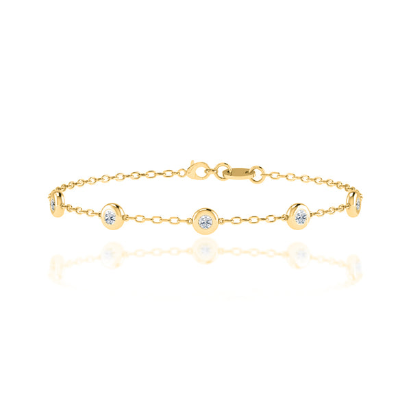 DARINA - Bezel Edge Lab Diamond Bracelet 18k Yellow Gold Bracelet Lily Arkwright