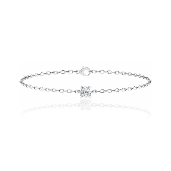JADA - Lab Diamond Round Solitaire Bracelet 18k White Gold Bracelet Lily Arkwright