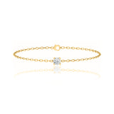 JADA - Lab Diamond Round Solitaire Bracelet 18k Yellow Gold Bracelet Lily Arkwright