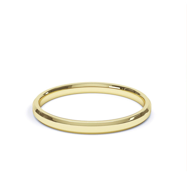Women's Plain Wedding Band Bevelled Edge Profile 18k Yellow Gold Wedding Bands Lily Arkwright