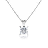 CALISTA - Princess Cut Moissanite 4 Claw Drop Pendant 18k White Gold Pendant Lily Arkwright