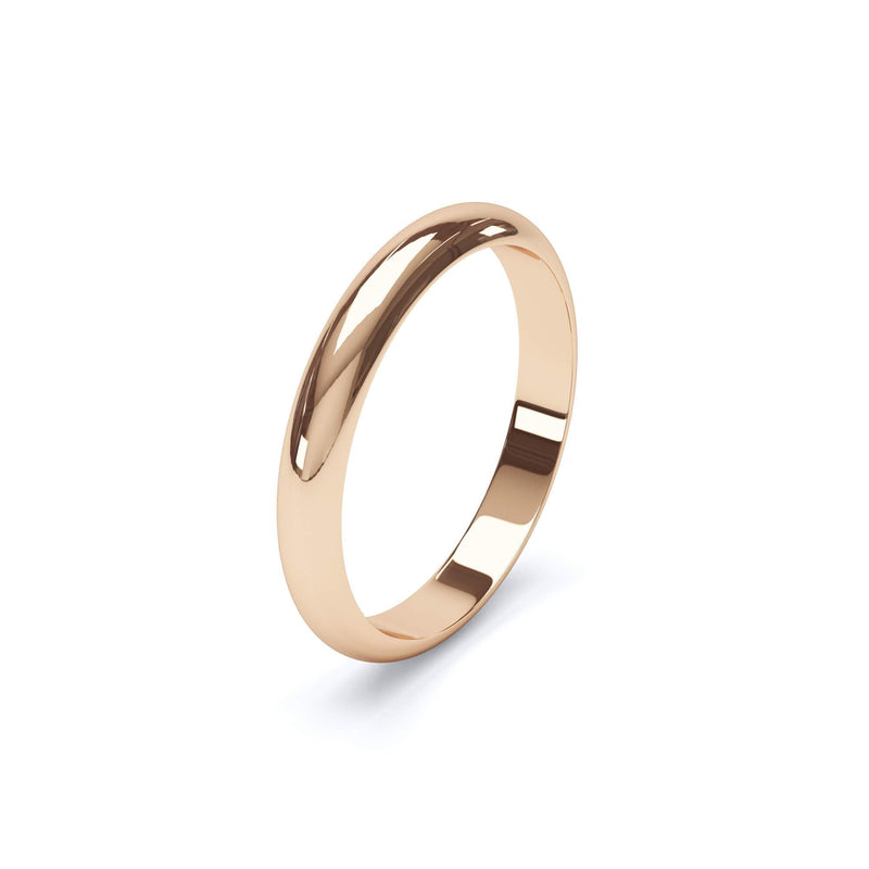Women's Plain D Shape Wedding Band 18k Rose Gold Wedding Bands Lily Arkwright