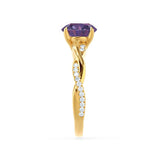 EDEN - Alexandrite & Diamond 18k Yellow Gold Vine Solitaire Engagement Ring Lily Arkwright