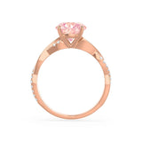 EDEN - Chatham® Round Champagne True Sapphire & Diamond 18k Rose Gold Vine Ring Engagement Ring Lily Arkwright