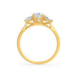 EVERDEEN - Oval Moissanite 18k Yellow Gold Trilogy Ring Engagement Ring Lily Arkwright