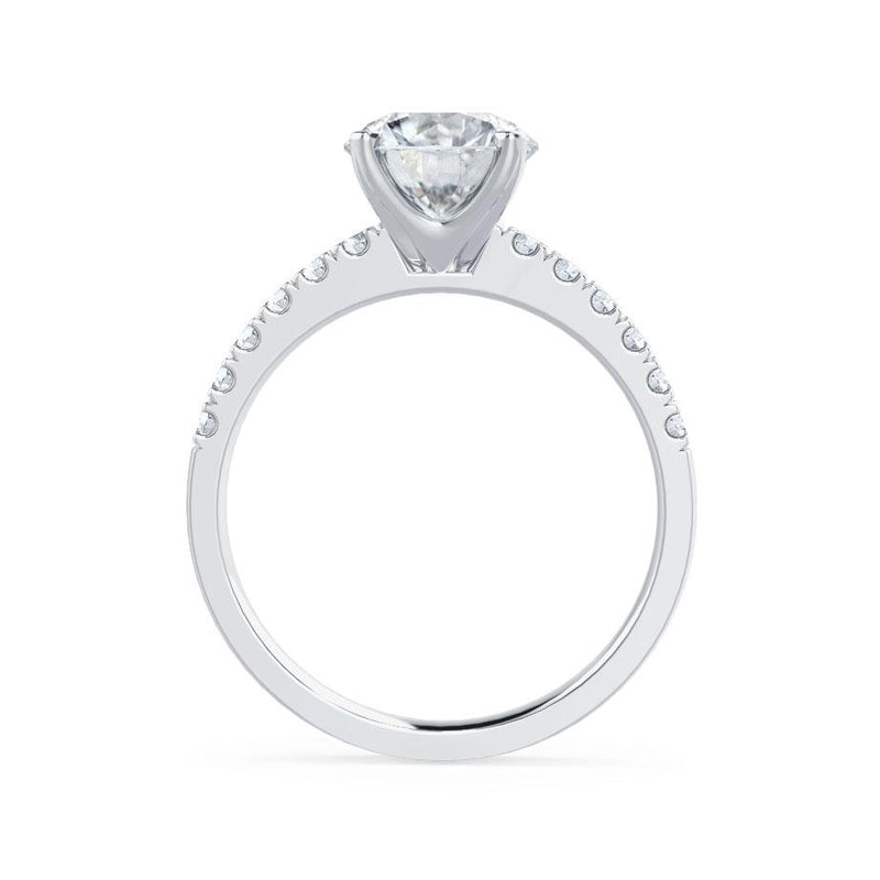 GISELLE - Round Natural Diamond 18k White Gold Solitaire Ring Engagement Ring Lily Arkwright