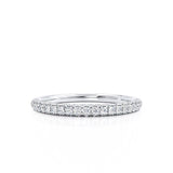 KINDREA - Triple Micro Pavé 18k White Gold Eternity Wedding Band Eternity Lily Arkwright