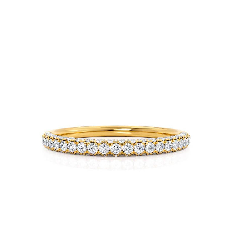 KINDREA - Triple Micro Pavé 18k Yellow Gold Eternity Wedding Band Eternity Lily Arkwright