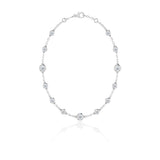 LAINEY - Lab Diamond Bezel Edge Necklace 18k White Gold Pendant Lily Arkwright