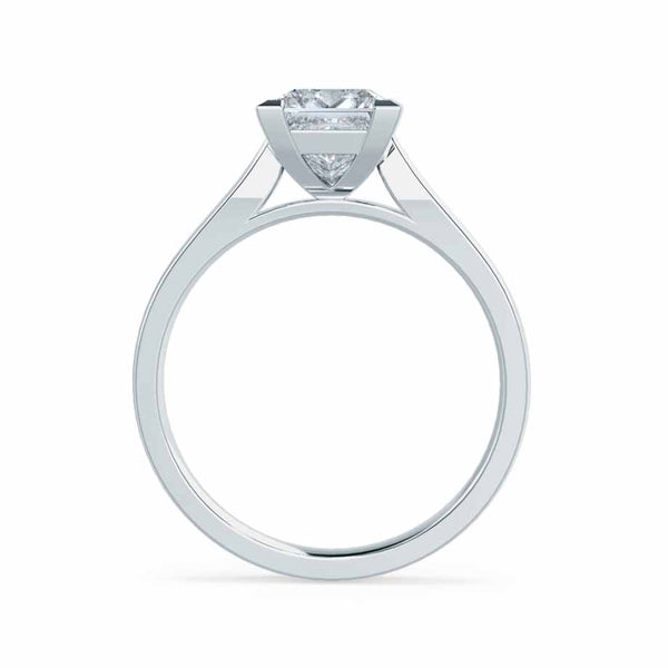 ROSALEE - Princess Moissanite 18k White Gold Solitaire Ring Engagement Ring Lily Arkwright