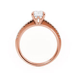 CATALINA - Round Moissanite 18k Rose Gold Shoulder Set Ring Engagement Ring Lily Arkwright