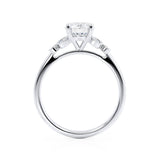 DELILAH - Round Natural Diamond 18k White Gold Shoulder Set Ring Engagement Ring Lily Arkwright