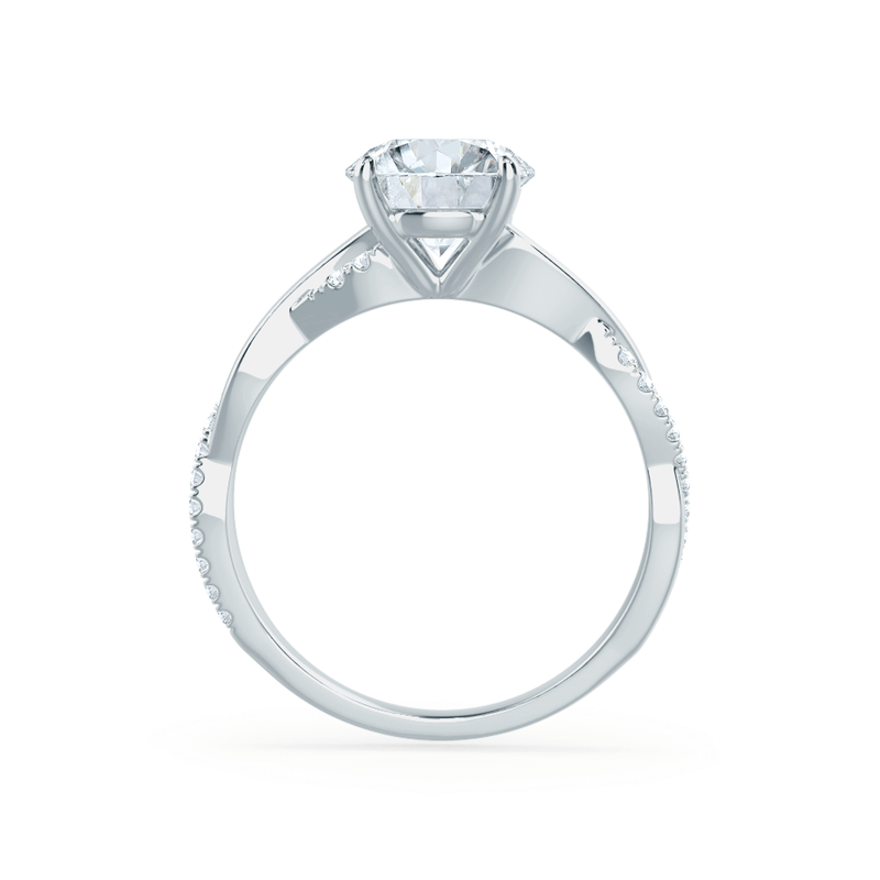 EDEN - Round Moissanite & Diamond 950 Platinum Vine Solitaire Ring Engagement Ring Lily Arkwright