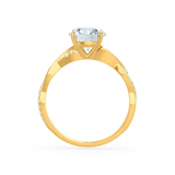 EDEN - Round Moissanite & Diamond 18k Yellow Gold Vine Solitaire Ring Engagement Ring Lily Arkwright