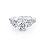 FLEUR - Round Lab Diamond 950 Platinum Shoulder Set Ring Engagement Ring Lily Arkwright