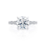 HONOR - Round Lab Diamond 950 Platinum Shoulder Set Ring Engagement Ring Lily Arkwright