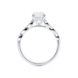 HONOR - Round Moissanite 18k White Gold Shoulder Set Ring Engagement Ring Lily Arkwright